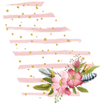 (s206-07) State Watercolor Floral Pink White Stripes All States Available
