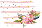 (s206-07) State Watercolor Floral Pink White Stripes All States Available
