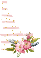 (s206-07) State Watercolor Floral Pink White Stripes All States Available