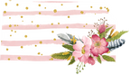 (s206-07) State Watercolor Floral Pink White Stripes All States Available