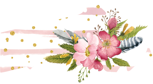 (s206-07) State Watercolor Floral Pink White Stripes All States Available