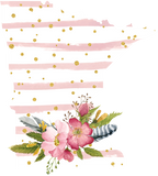 (s206-07) State Watercolor Floral Pink White Stripes All States Available