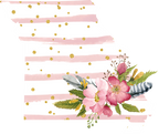 (s206-07) State Watercolor Floral Pink White Stripes All States Available
