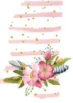 (s206-07) State Watercolor Floral Pink White Stripes All States Available