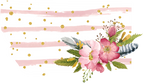 (s206-07) State Watercolor Floral Pink White Stripes All States Available