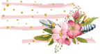 (s206-07) State Watercolor Floral Pink White Stripes All States Available