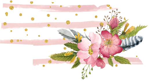 (s206-07) State Watercolor Floral Pink White Stripes All States Available
