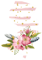 (s206-07) State Watercolor Floral Pink White Stripes All States Available