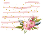 (s206-07) State Watercolor Floral Pink White Stripes All States Available