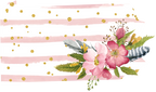(s206-07) State Watercolor Floral Pink White Stripes All States Available