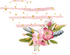 (s206-07) State Watercolor Floral Pink White Stripes All States Available