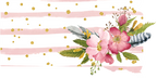 (s206-07) State Watercolor Floral Pink White Stripes All States Available