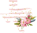 (s206-07) State Watercolor Floral Pink White Stripes All States Available