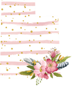 (s206-07) State Watercolor Floral Pink White Stripes All States Available