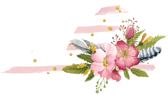 (s206-07) State Watercolor Floral Pink White Stripes All States Available