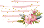 (s206-07) State Watercolor Floral Pink White Stripes All States Available
