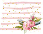 (s206-07) State Watercolor Floral Pink White Stripes All States Available