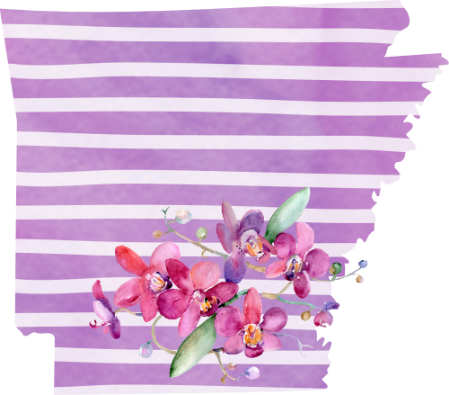 (s206-09) State Watercolor Orchids Purple Stripes All States Available