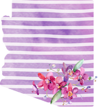 (s206-09) State Watercolor Orchids Purple Stripes All States Available