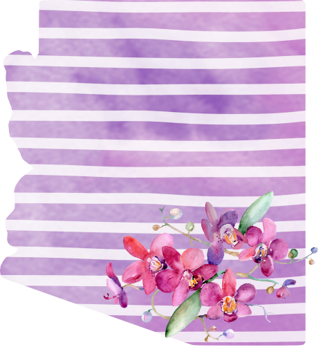 (s206-09) State Watercolor Orchids Purple Stripes All States Available