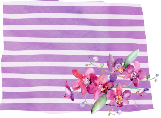 (s206-09) State Watercolor Orchids Purple Stripes All States Available