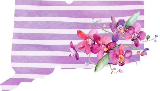 (s206-09) State Watercolor Orchids Purple Stripes All States Available