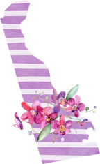 (s206-09) State Watercolor Orchids Purple Stripes All States Available