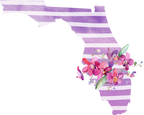 (s206-09) State Watercolor Orchids Purple Stripes All States Available