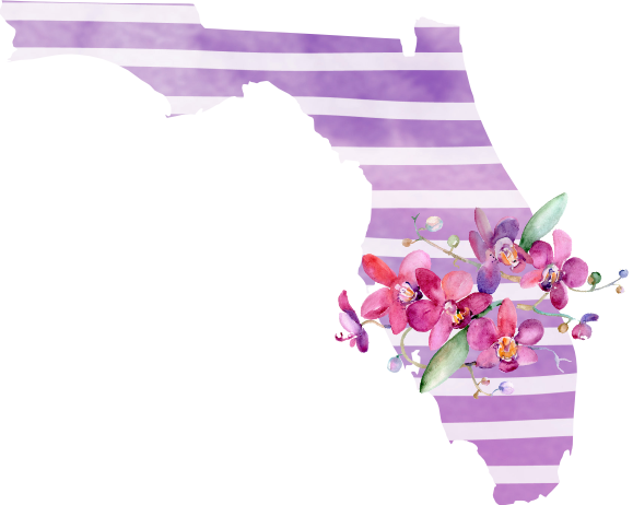 (s206-09) State Watercolor Orchids Purple Stripes All States Available