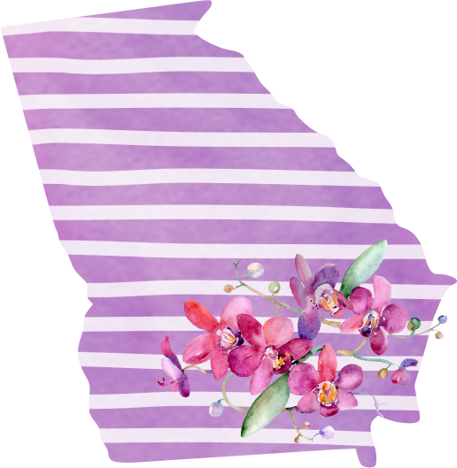 (s206-09) State Watercolor Orchids Purple Stripes All States Available