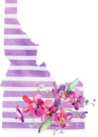 (s206-09) State Watercolor Orchids Purple Stripes All States Available