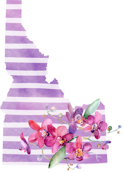 (s206-09) State Watercolor Orchids Purple Stripes All States Available