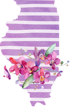 (s206-09) State Watercolor Orchids Purple Stripes All States Available