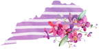 (s206-09) State Watercolor Orchids Purple Stripes All States Available