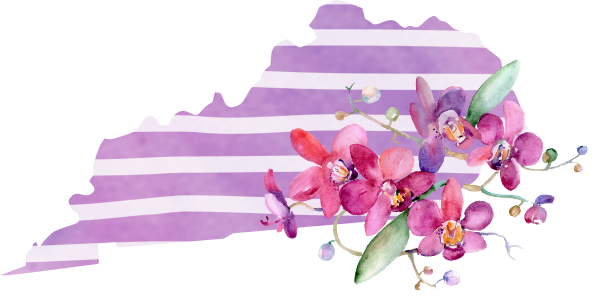 (s206-09) State Watercolor Orchids Purple Stripes All States Available