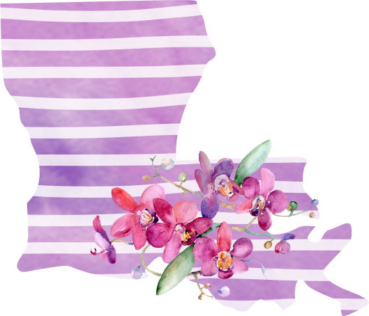 (s206-09) State Watercolor Orchids Purple Stripes All States Available