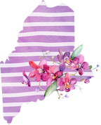 (s206-09) State Watercolor Orchids Purple Stripes All States Available