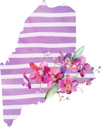 (s206-09) State Watercolor Orchids Purple Stripes All States Available