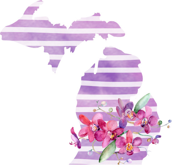 (s206-09) State Watercolor Orchids Purple Stripes All States Available