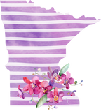 (s206-09) State Watercolor Orchids Purple Stripes All States Available