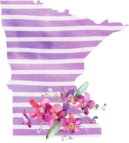 (s206-09) State Watercolor Orchids Purple Stripes All States Available