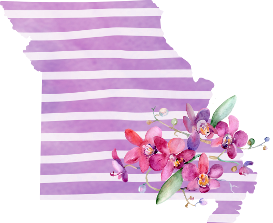 (s206-09) State Watercolor Orchids Purple Stripes All States Available