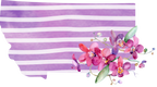 (s206-09) State Watercolor Orchids Purple Stripes All States Available