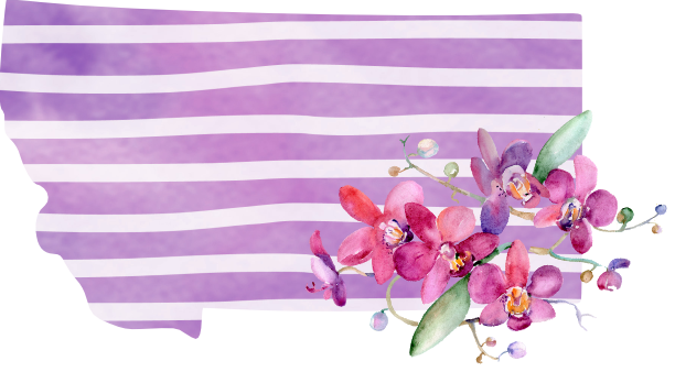 (s206-09) State Watercolor Orchids Purple Stripes All States Available
