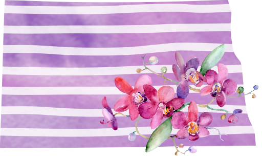 (s206-09) State Watercolor Orchids Purple Stripes All States Available