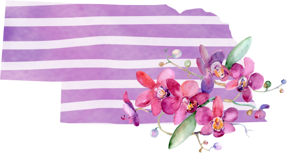 (s206-09) State Watercolor Orchids Purple Stripes All States Available