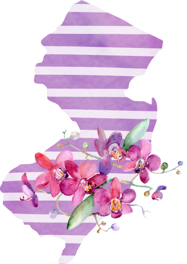 (s206-09) State Watercolor Orchids Purple Stripes All States Available