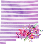 (s206-09) State Watercolor Orchids Purple Stripes All States Available