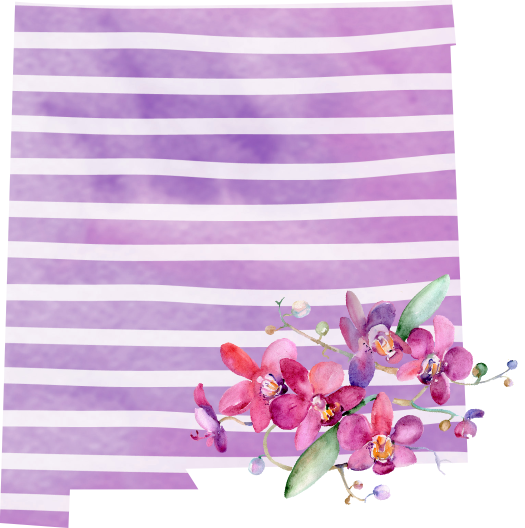 (s206-09) State Watercolor Orchids Purple Stripes All States Available