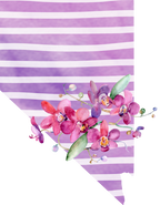 (s206-09) State Watercolor Orchids Purple Stripes All States Available